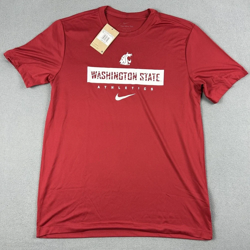 Washington State Cougars Shirt‎ Mens Medium Crimson NCAA Football Nike Dri Fit
